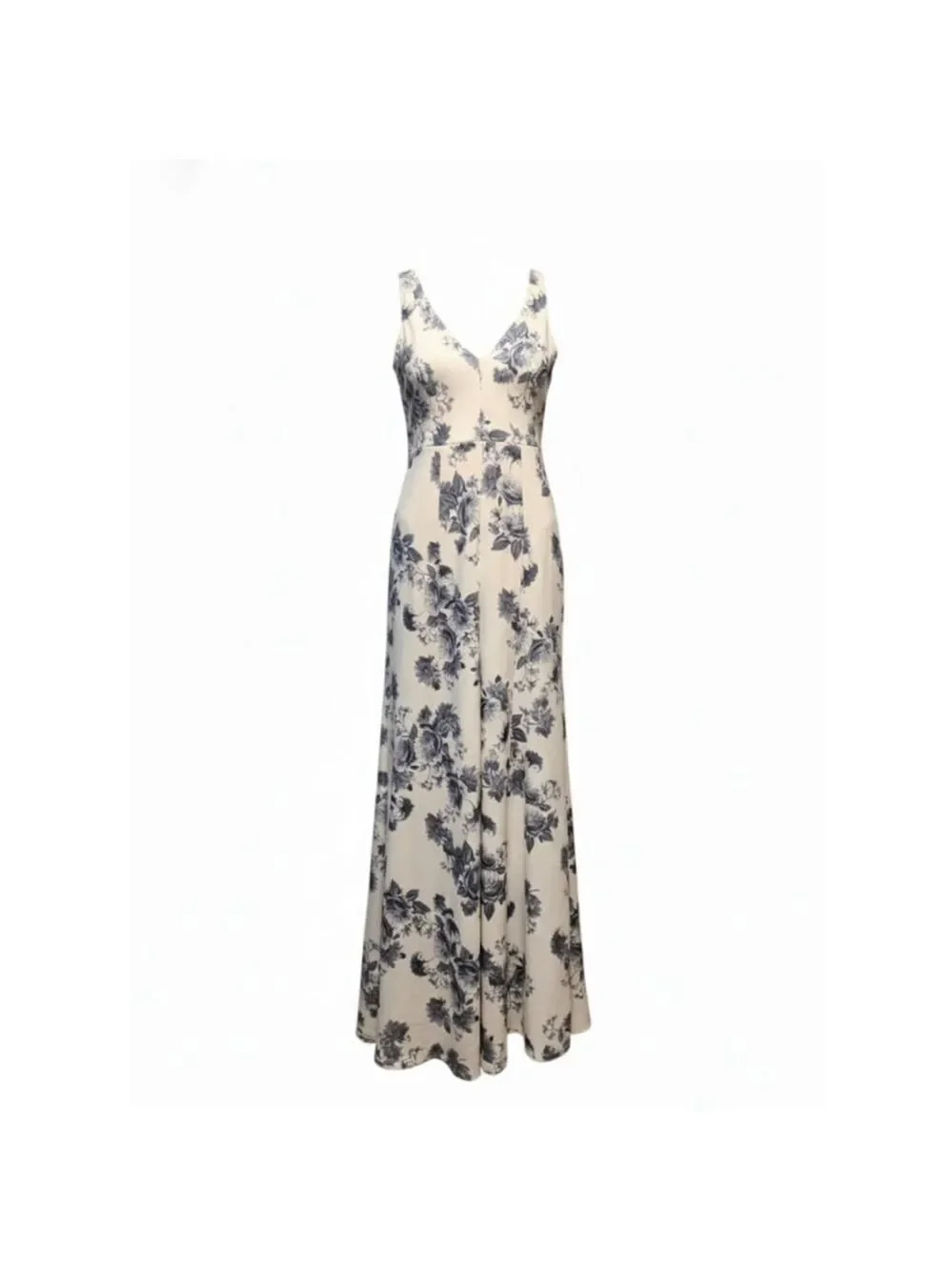 B Smart Juniors 9 Beige Blue Floral Maxi Dress - Picture 3 of 10